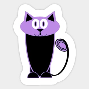 Lilac and black cat Sticker